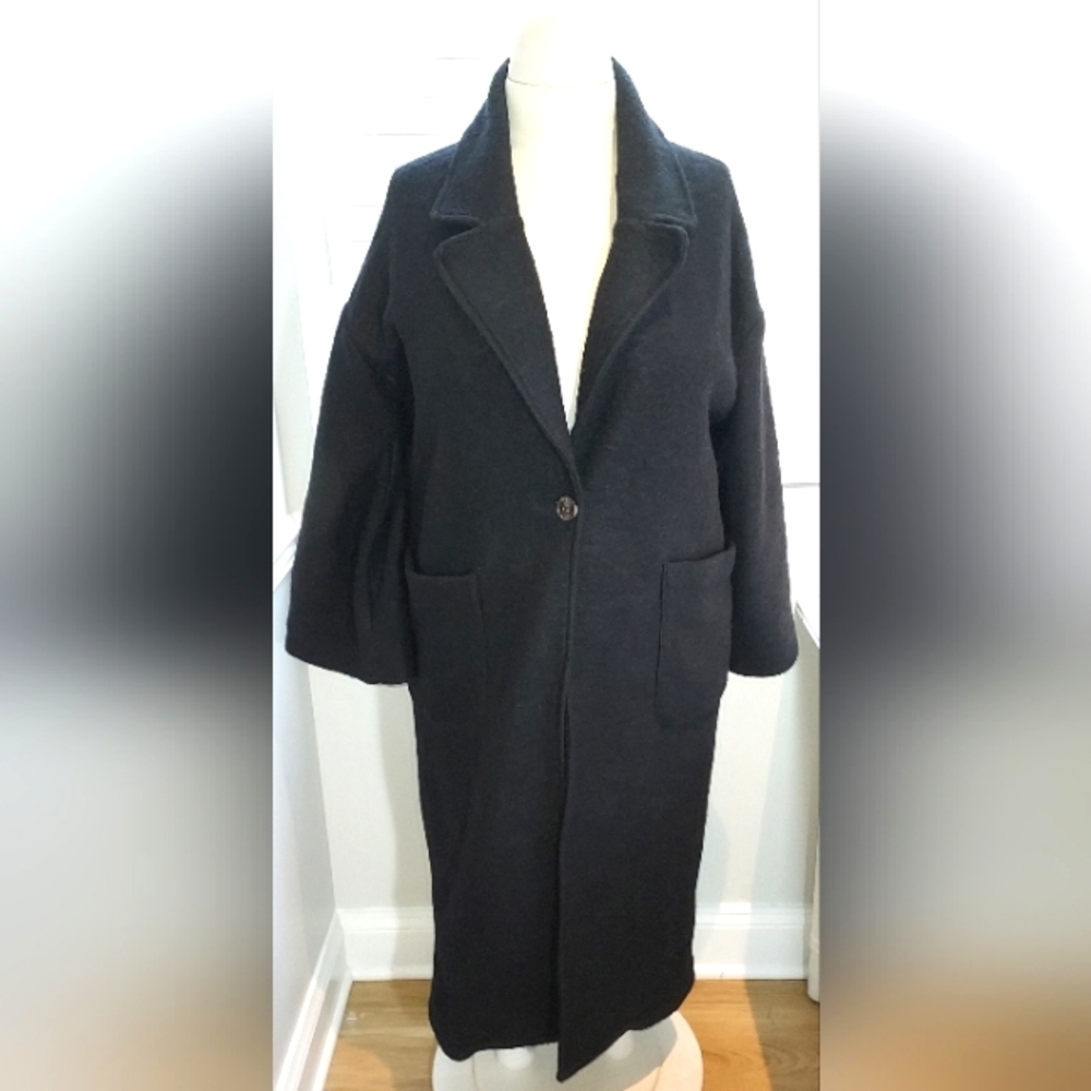 Banditas from Marseille Long Black Jacket with 2 Front Pockets NWOT
